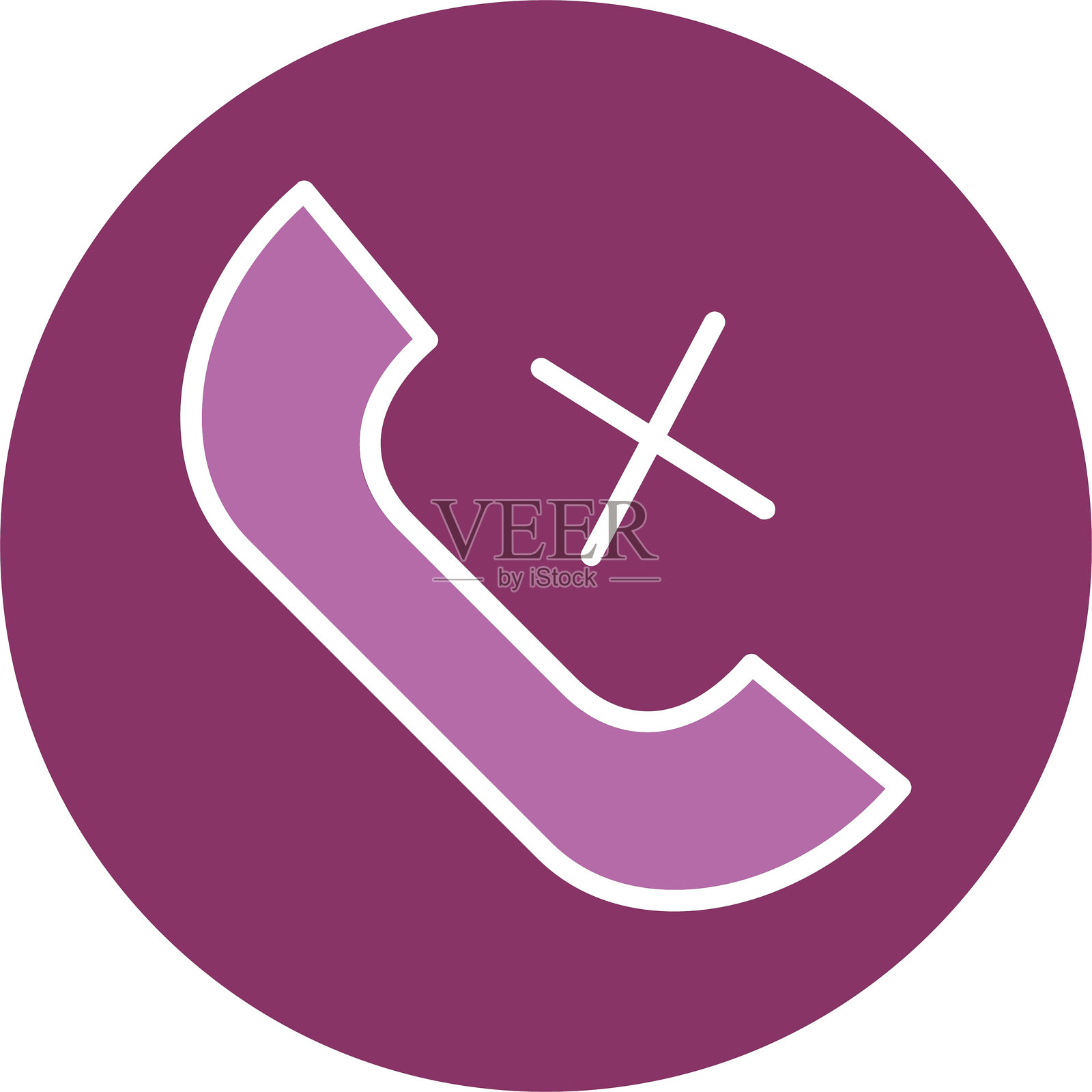 未接来电图标双色设计插画图片素材