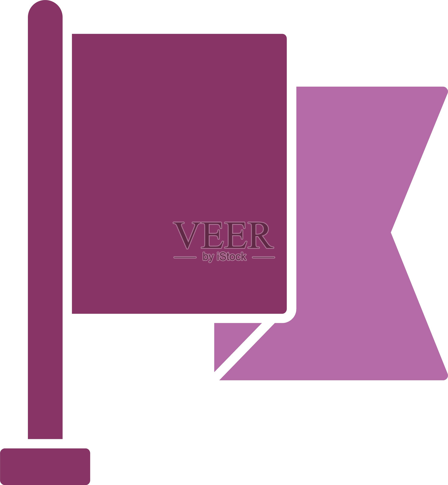 双色图标的旗帜符号插画图片素材