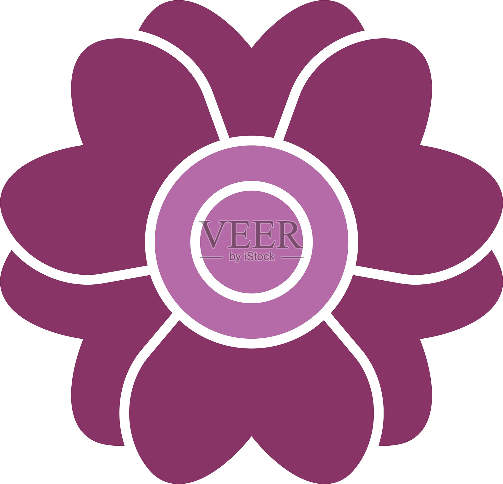 樱花图标双色设计插画图片素材