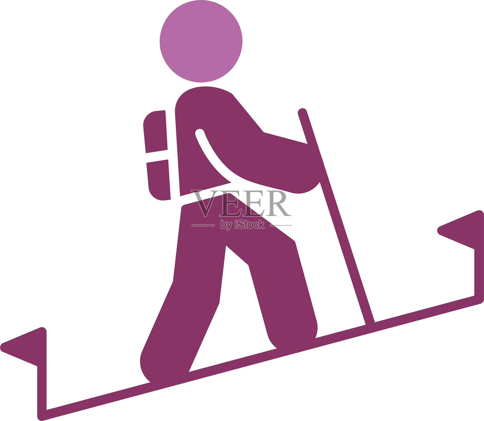 徒步旅行图标（双色）插画图片素材