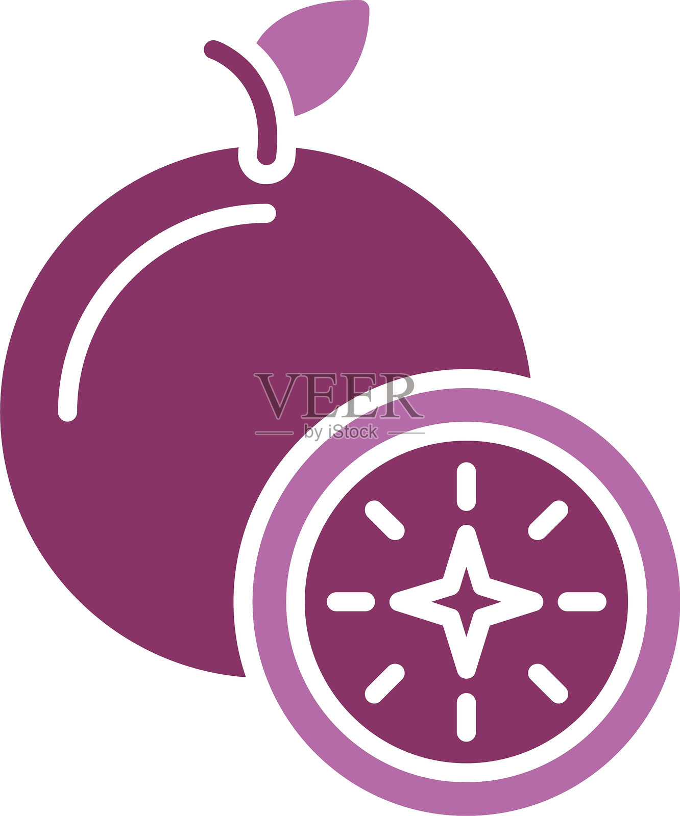 番石榴图标双色设计插画图片素材