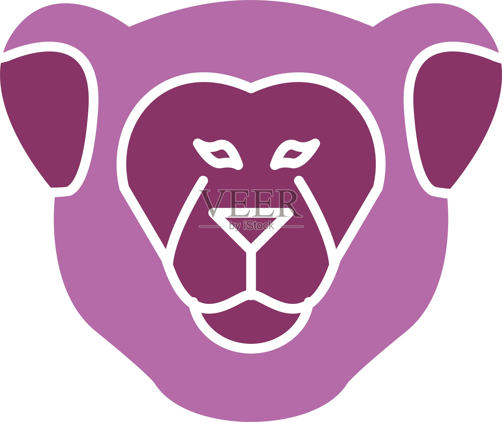 狮子母兽双色图标插画图片素材