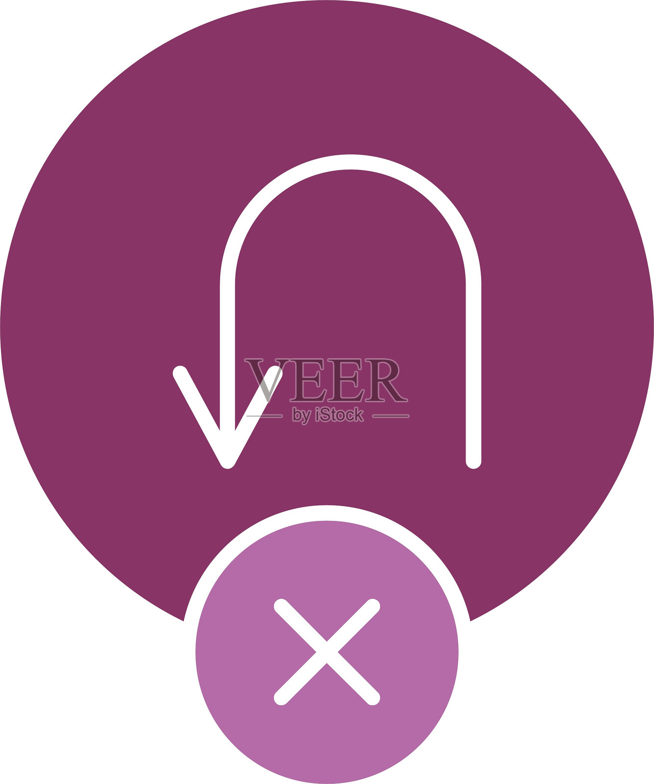 禁止掉头图标（双色）插画图片素材