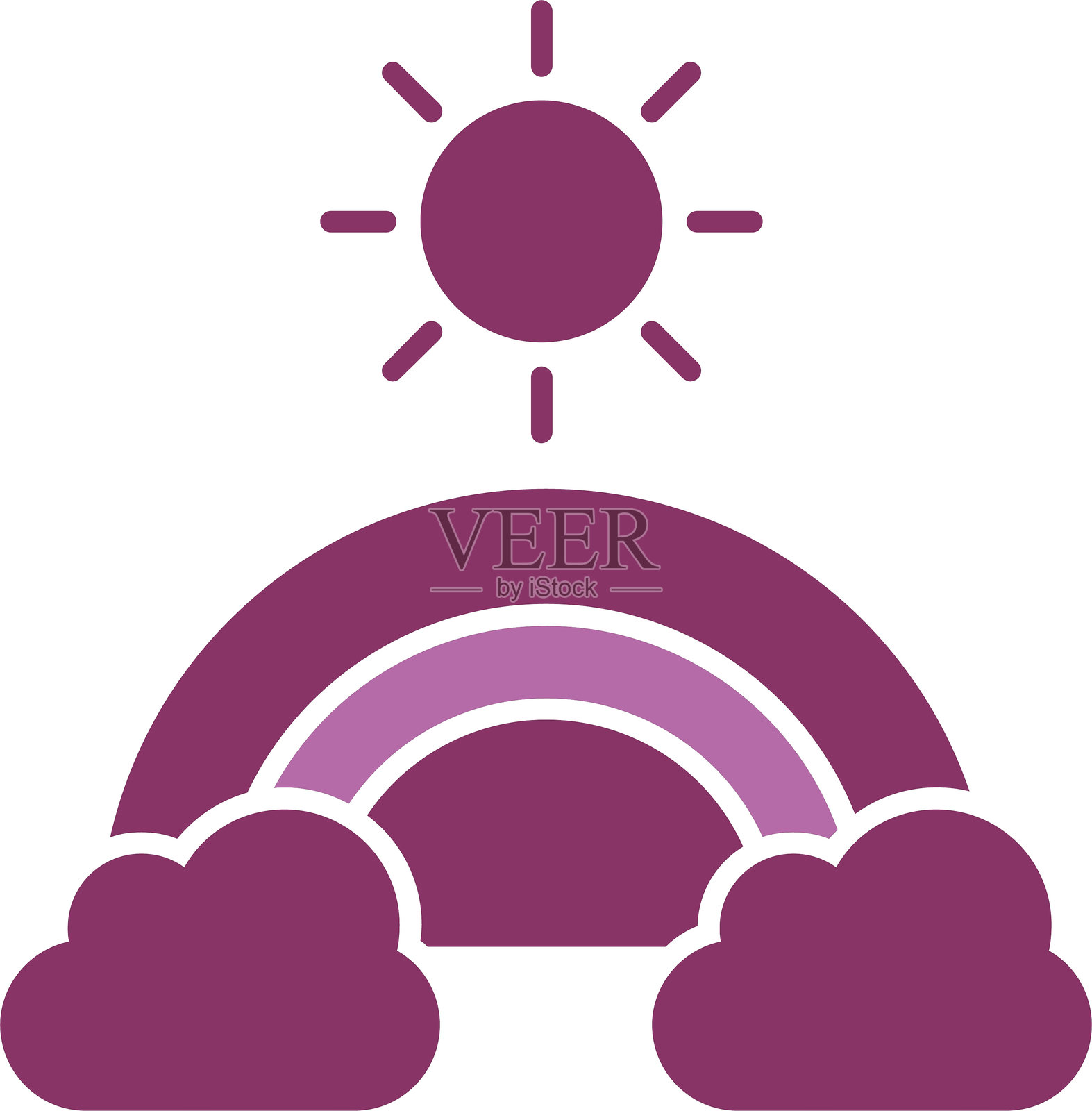 双色图标的彩虹符号插画图片素材