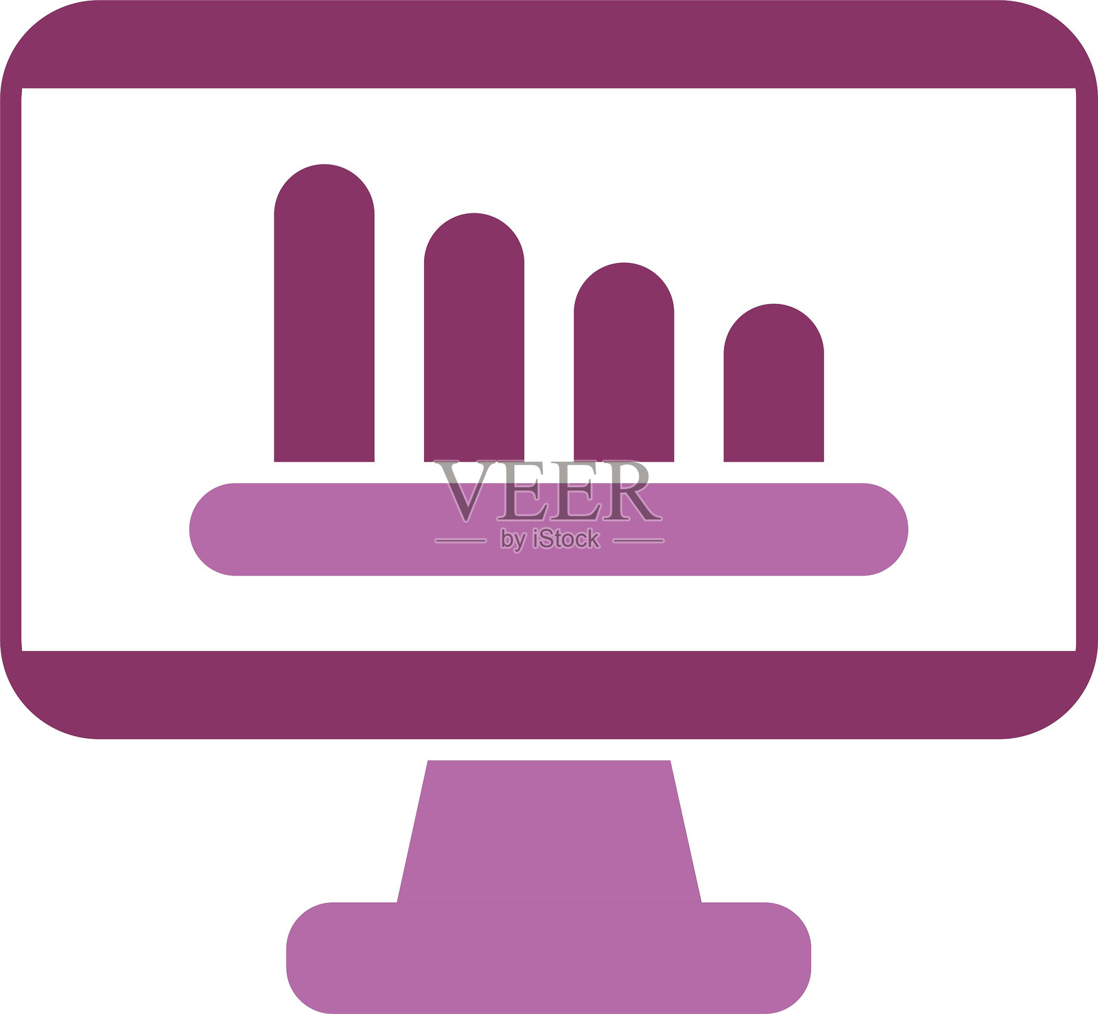 双色图标的监视器屏幕符号插画图片素材