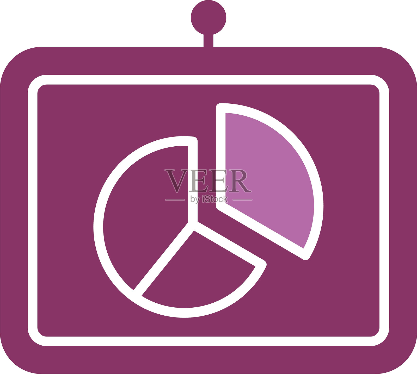 双色饼图图标插画图片素材