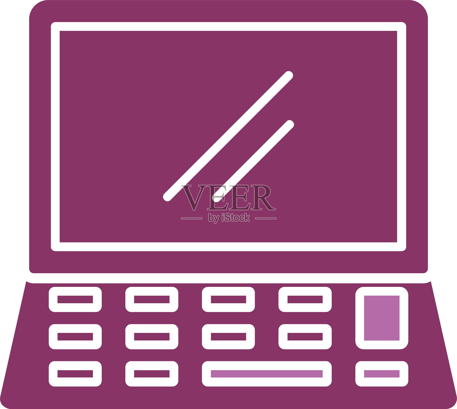 双色笔记本电脑图标插画图片素材