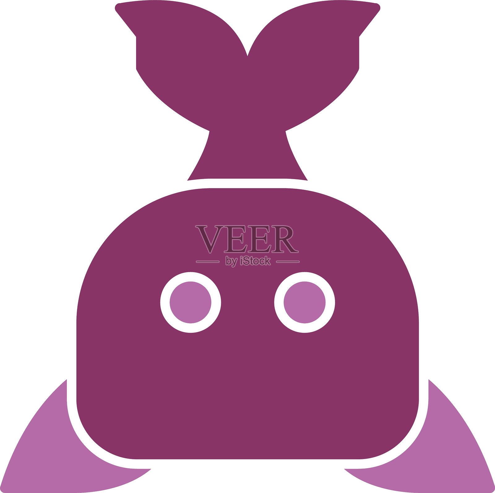 鲸鱼图形双色图标插画图片素材