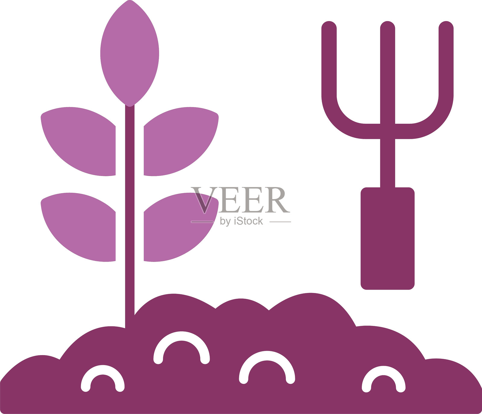 花园图标双色设计插画图片素材