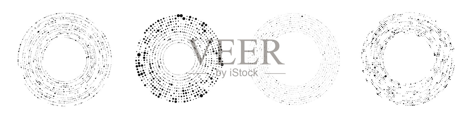 圆形半色调点状背景集插画图片素材