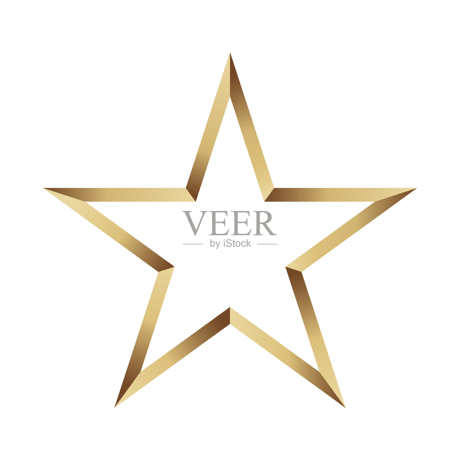 干净设计的金色星星，适合用于各种项目的装饰或设计元素。矢量插图。插画图片素材