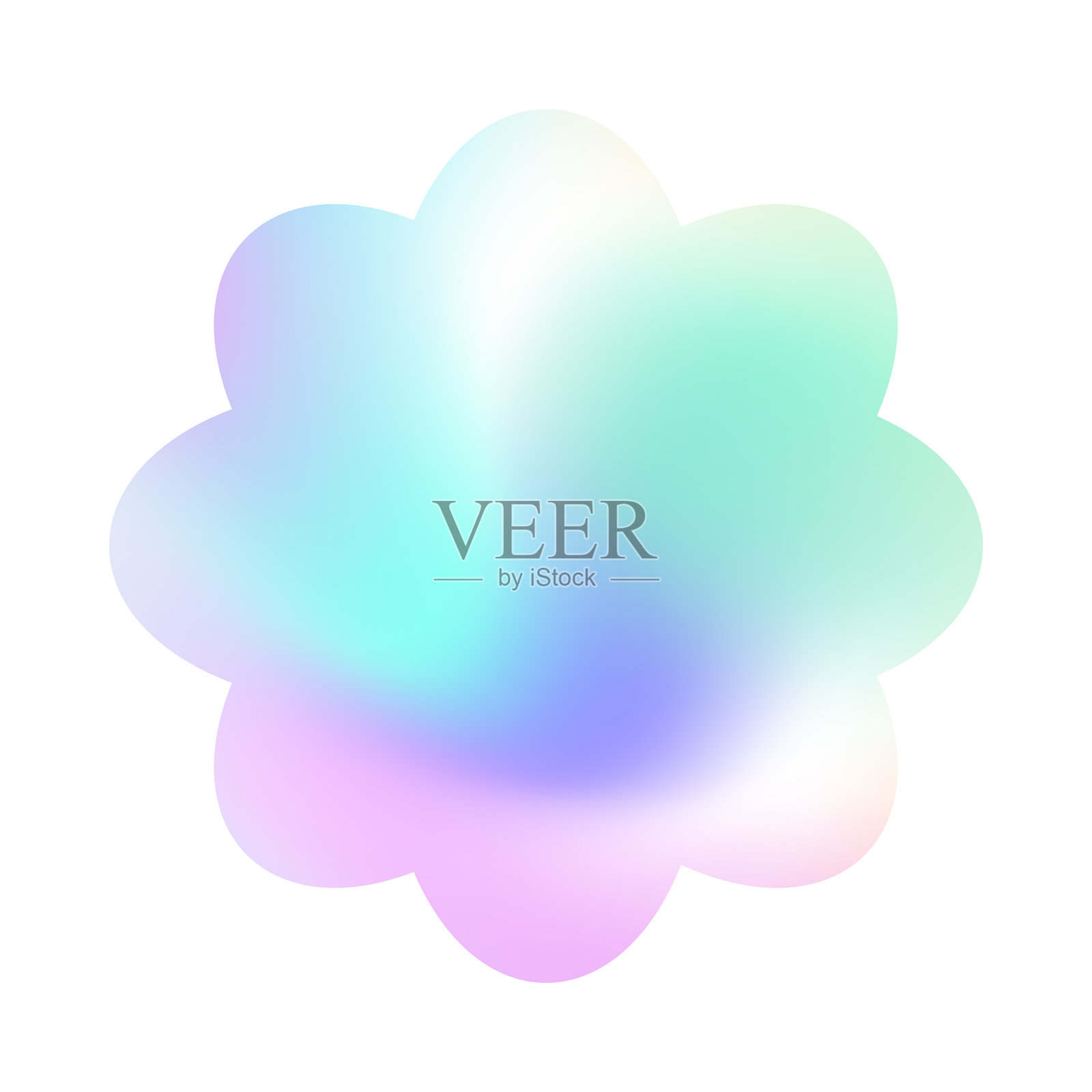 矢量全息徽章。彩虹色箔片图标或符号插画图片素材