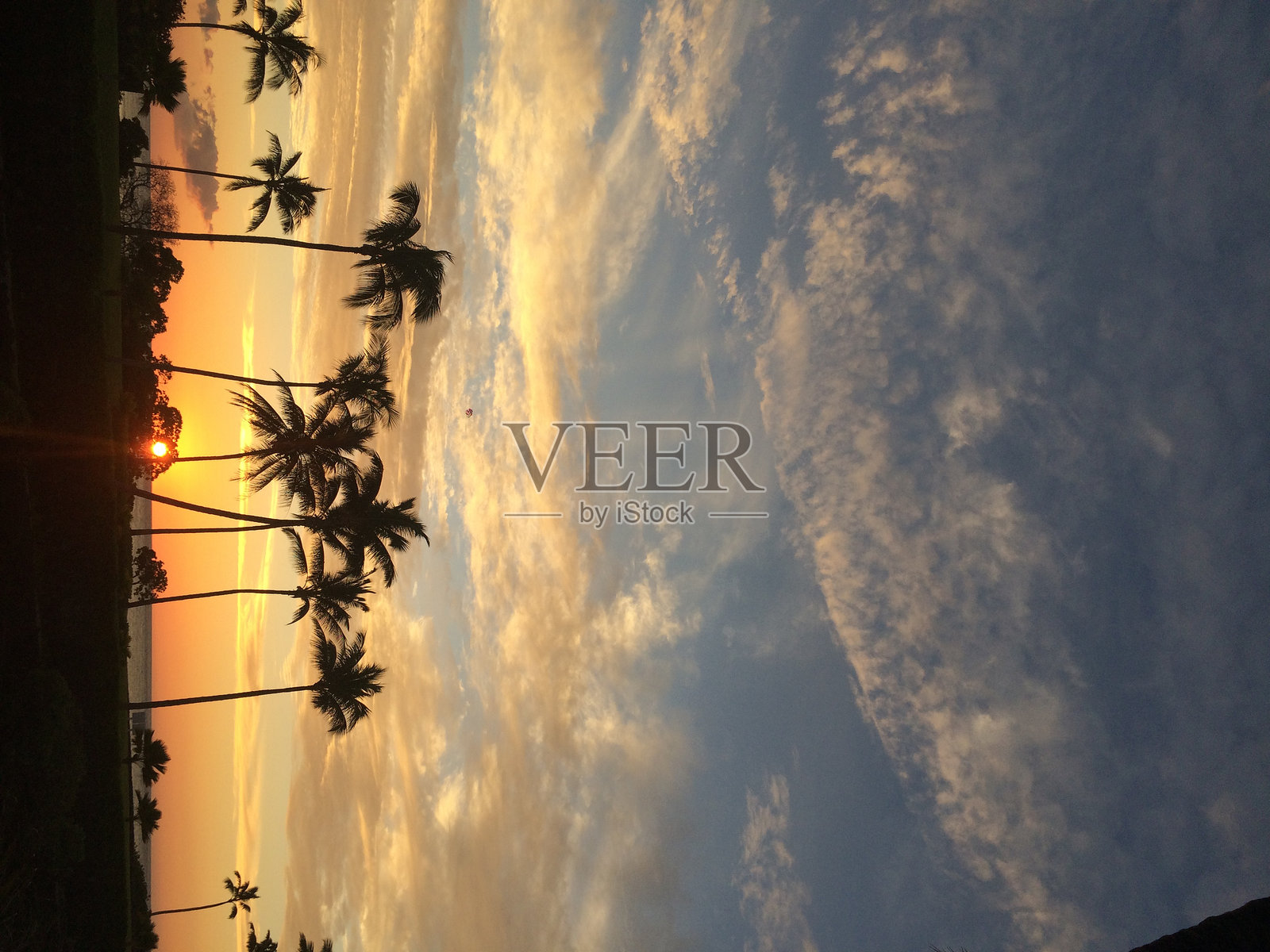 夏威夷日落照片摄影图片