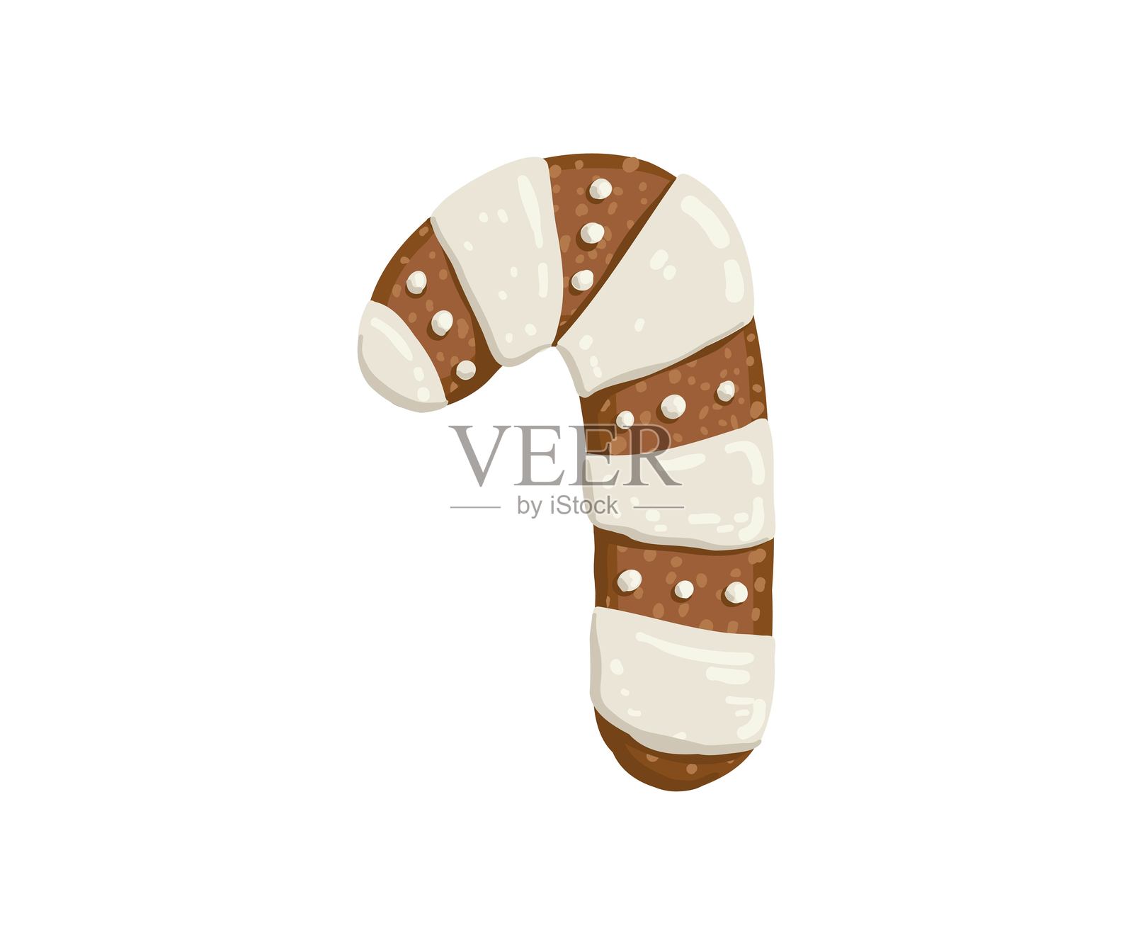 圣诞姜饼以扁平风格绘制。节日，甜点，糕点。手绘矢量插图。插画图片素材