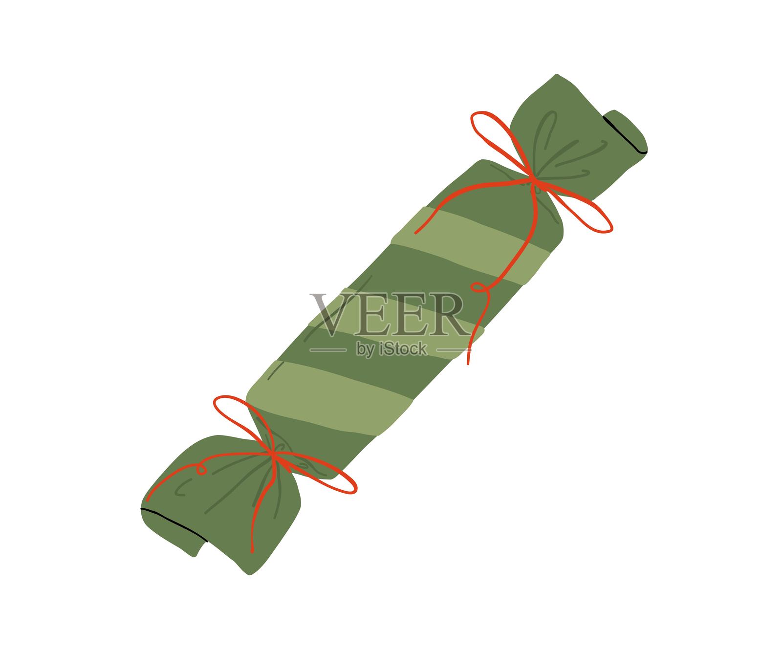 礼物以扁平风格绘制。圣诞节，假期，礼物。手绘矢量插图。插画图片素材