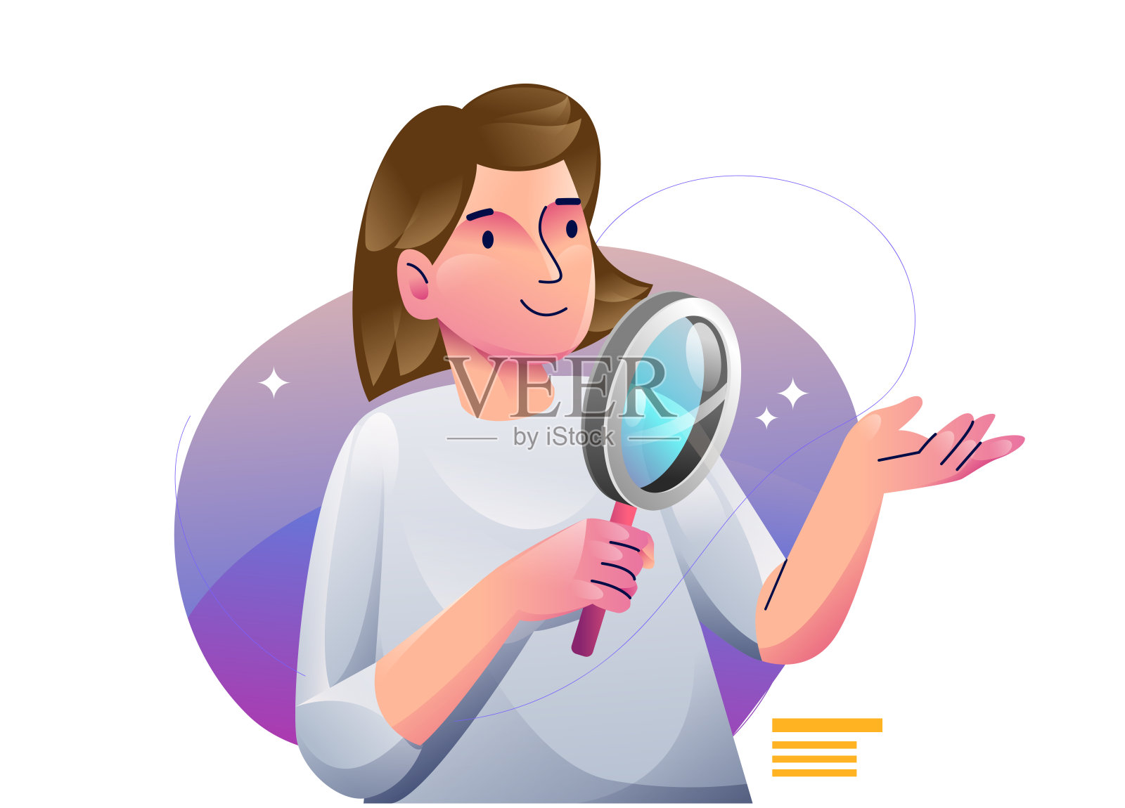 数字营销概念插图。现代扁平设计的数据分析插图。插画图片素材