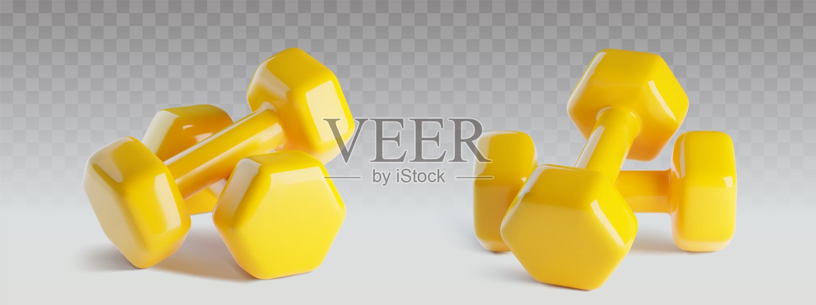 3D健身器材用于运动锻炼。健身哑铃插画图片素材