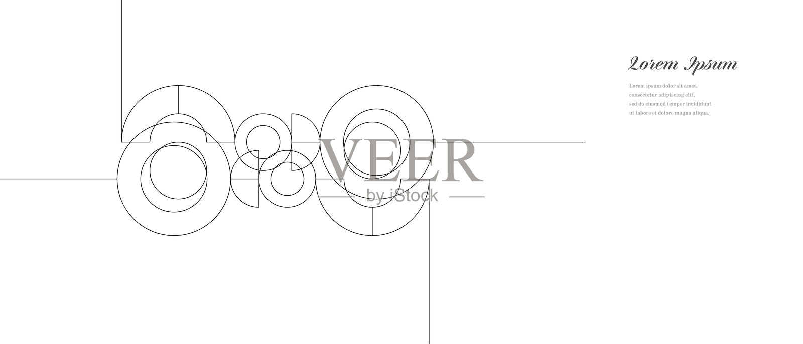 抽象黑白线条。几何圆形背景。复古风格图案。传统概念。插画图片素材
