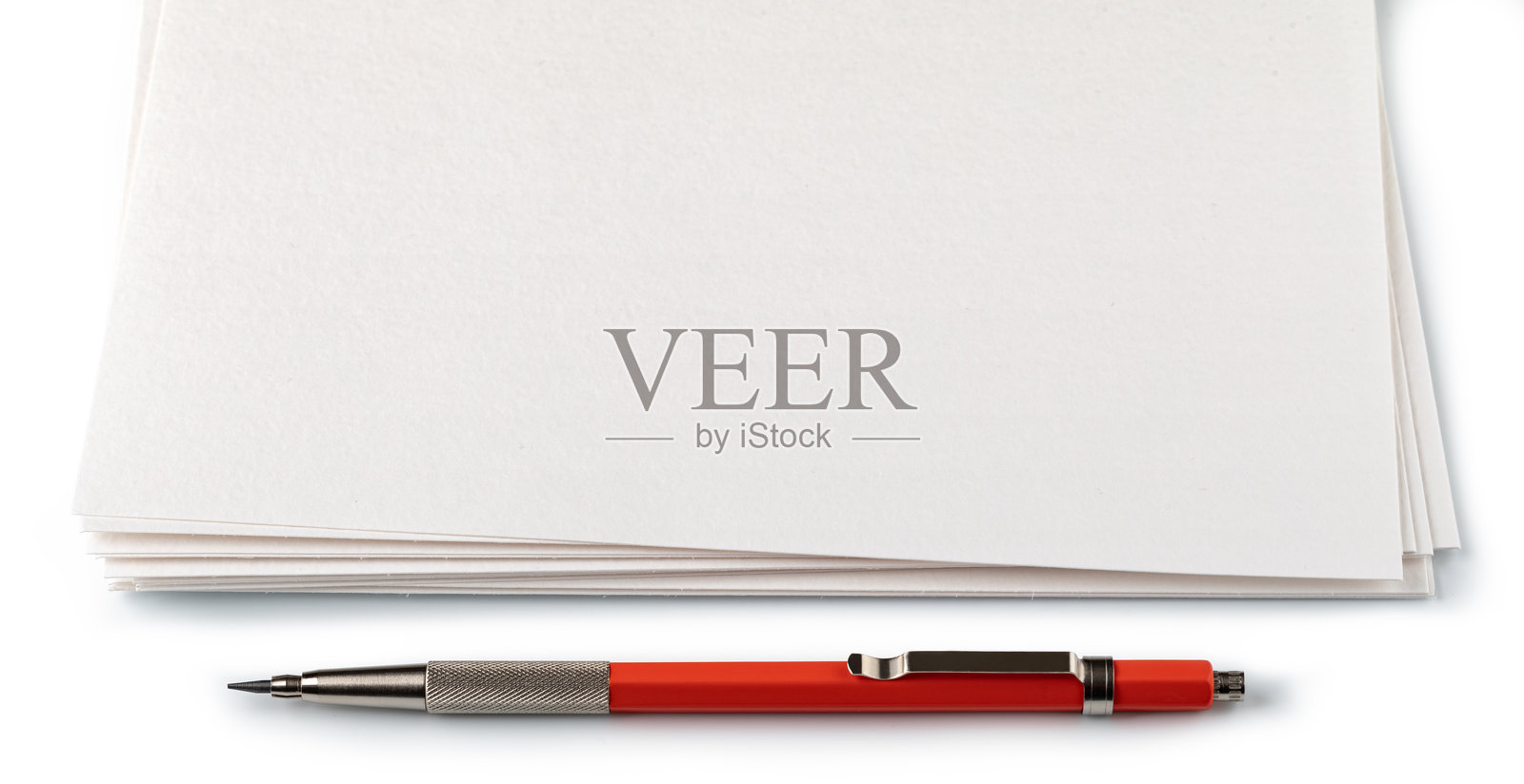 空白纸张与机械铅笔照片摄影图片