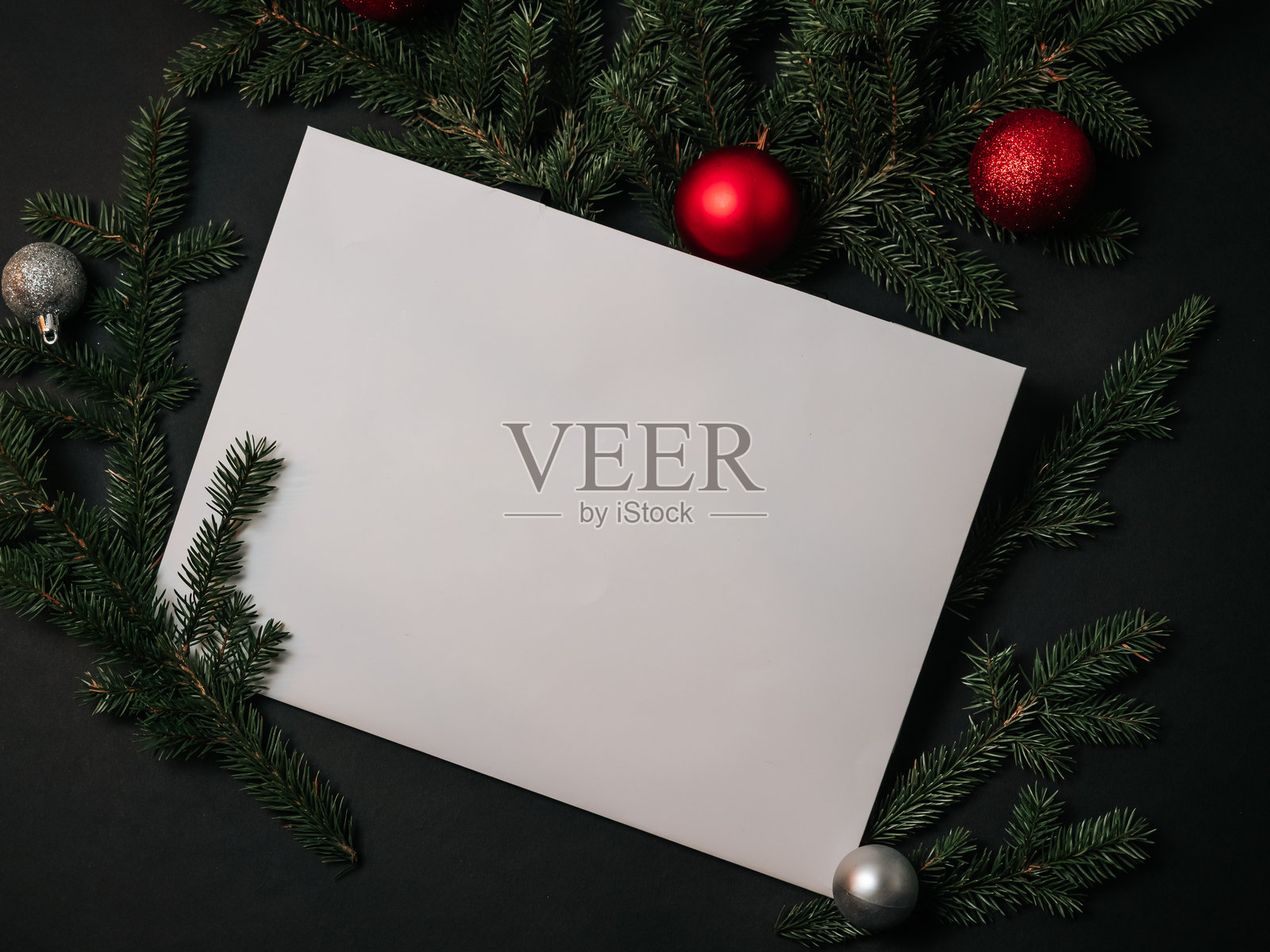 圣诞卡片的白色样板照片摄影图片