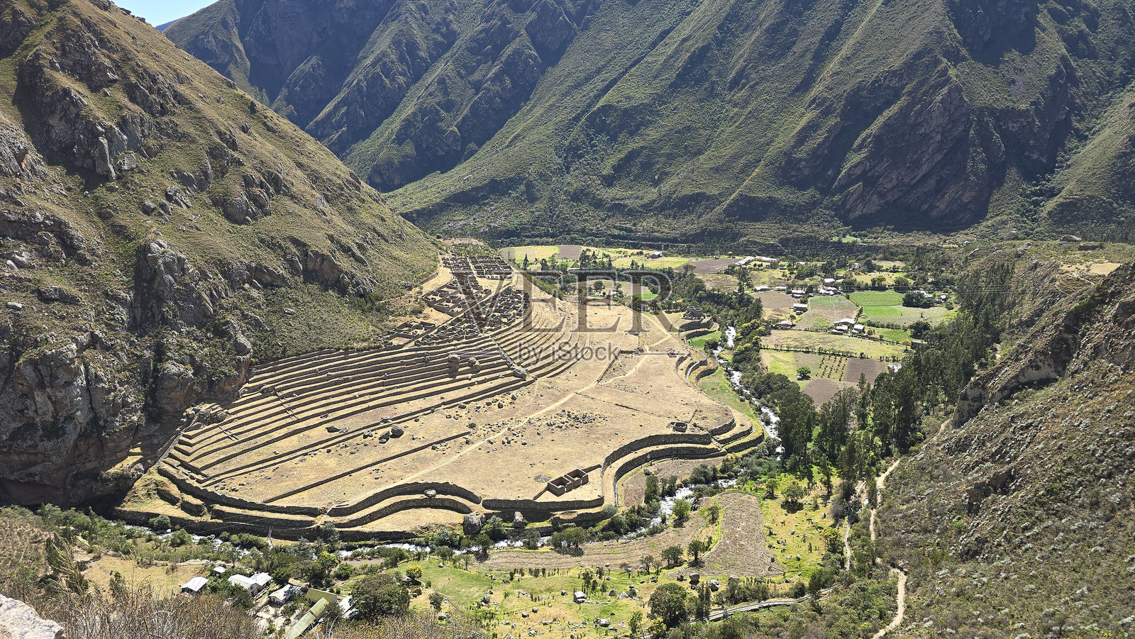 Llactapata 印加小道遗址照片摄影图片