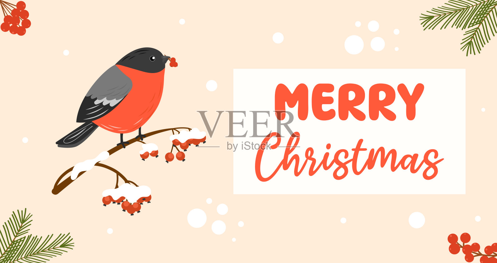 圣诞贺卡。插画图片素材