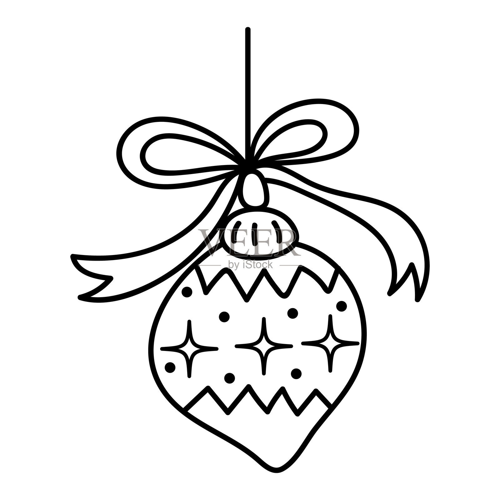 手绘冬季圣诞玩具。矢量涂鸦插图插画图片素材