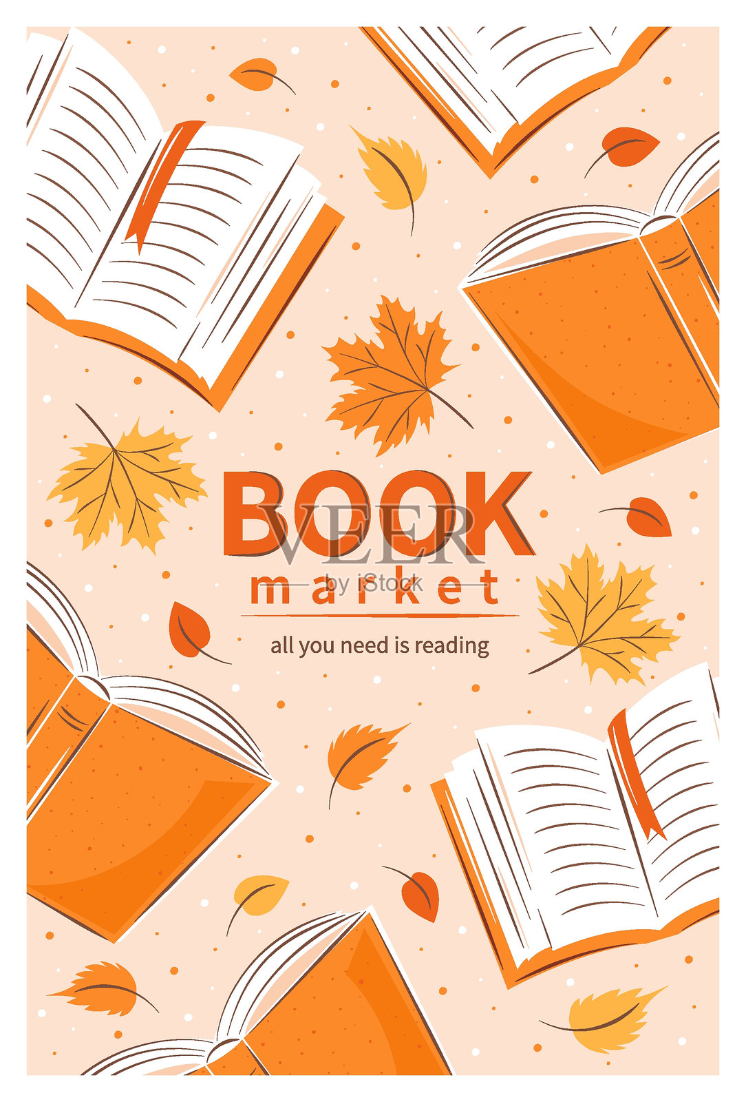 秋天的书籍 02插画图片素材