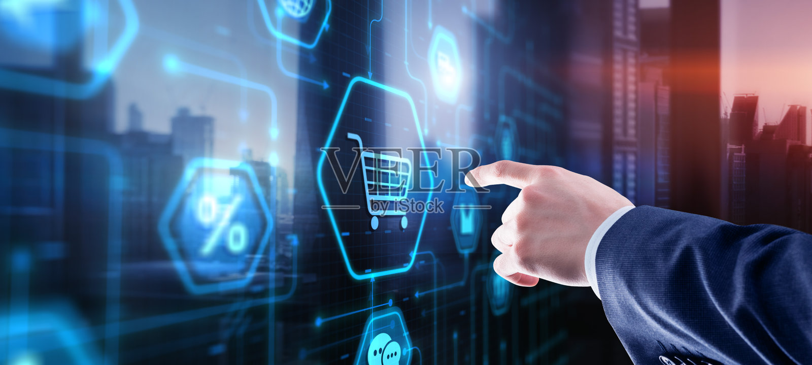 商人点击电子商务全球商业数字营销照片摄影图片