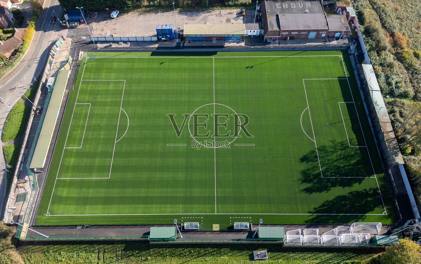 2024年布里斯托尔Mangotsfield United足球俱乐部场地改善工程的航拍照片照片摄影图片
