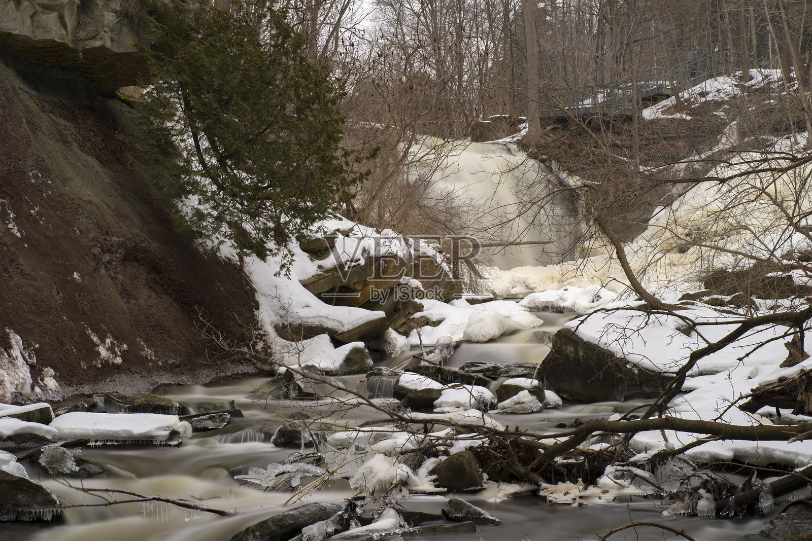 冬季瀑布照片摄影图片
