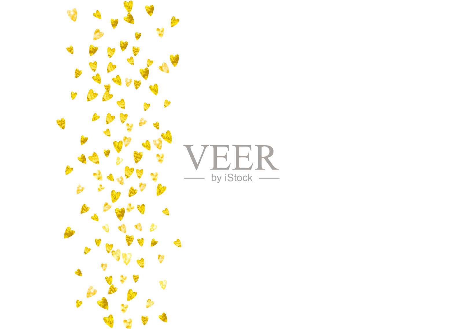 情人节贺卡。派对浪漫海报。现代框架。黄色复古飞溅。随机折扣概念。金色婚礼券。金色的情人节贺卡。插画图片素材