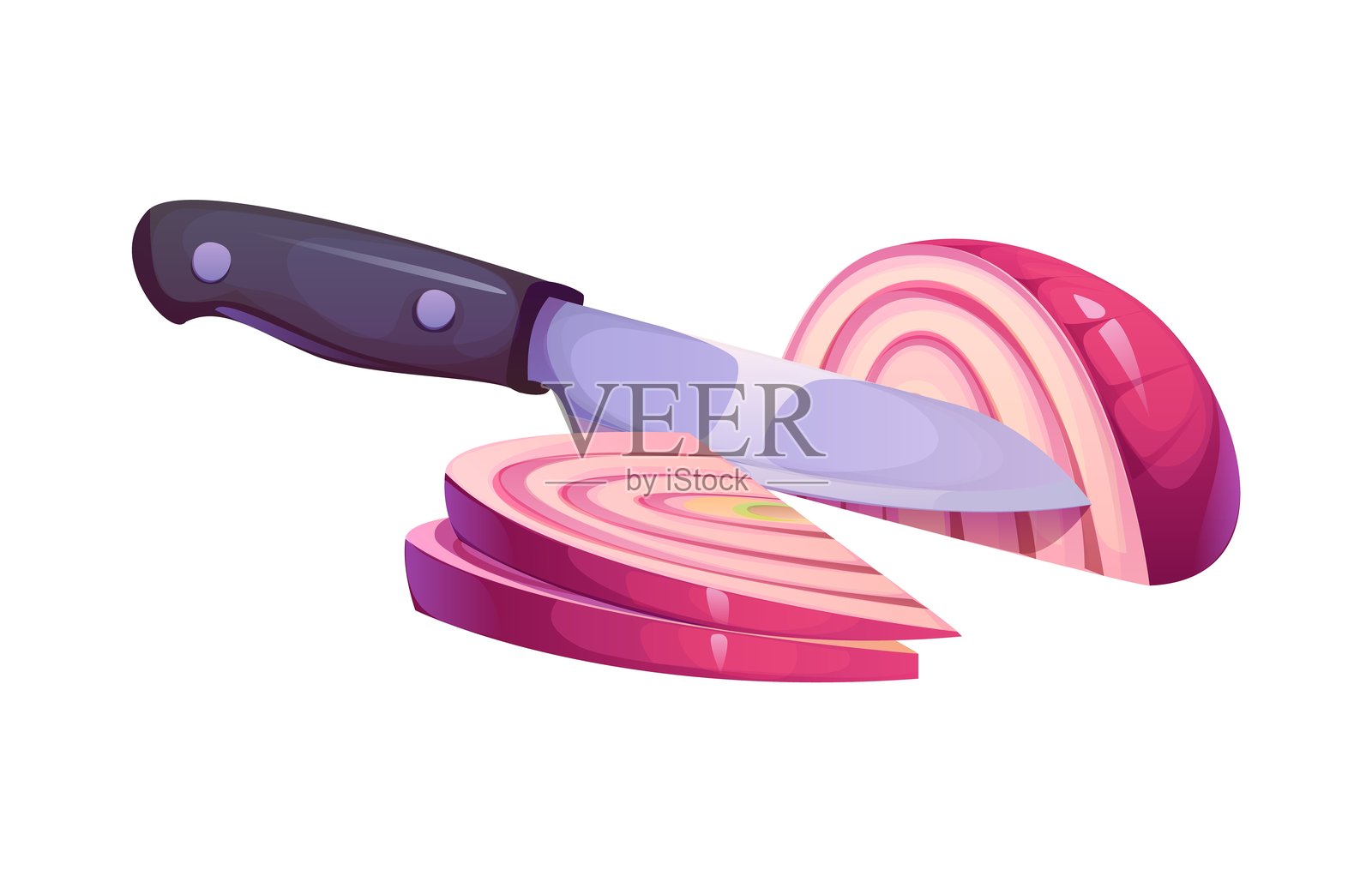 切洋葱、烹饪食物、准备过程插画图片素材