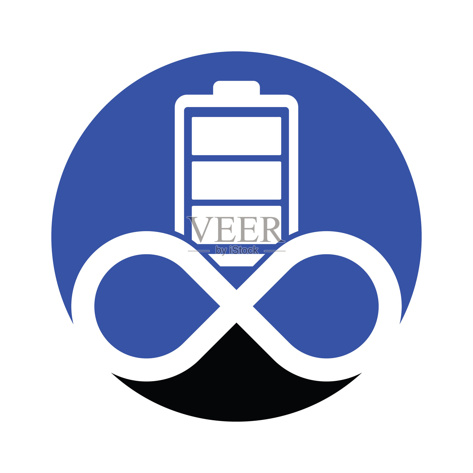 无限电池标志设计图标矢量图。插画图片素材