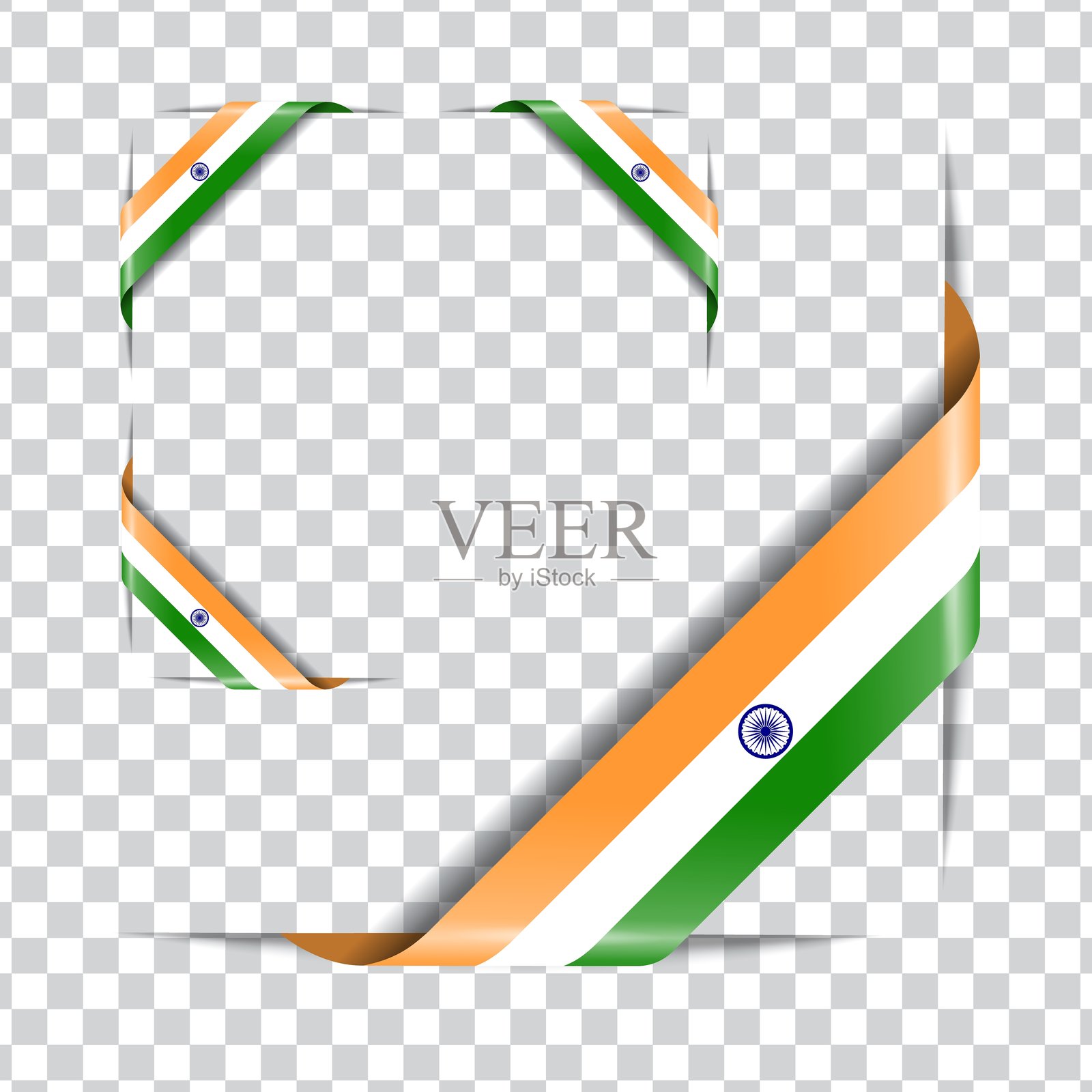 印度国旗的角落与阴影插画图片素材