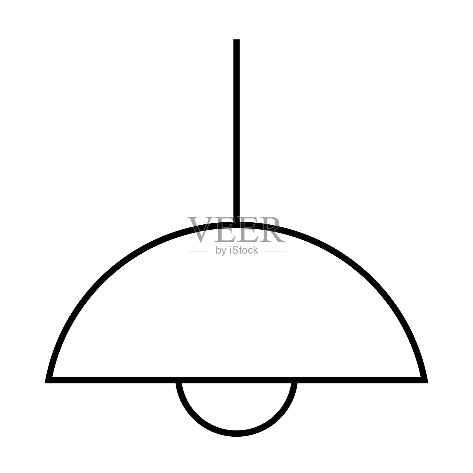 简单扁平化家居吊灯图标插画图片素材