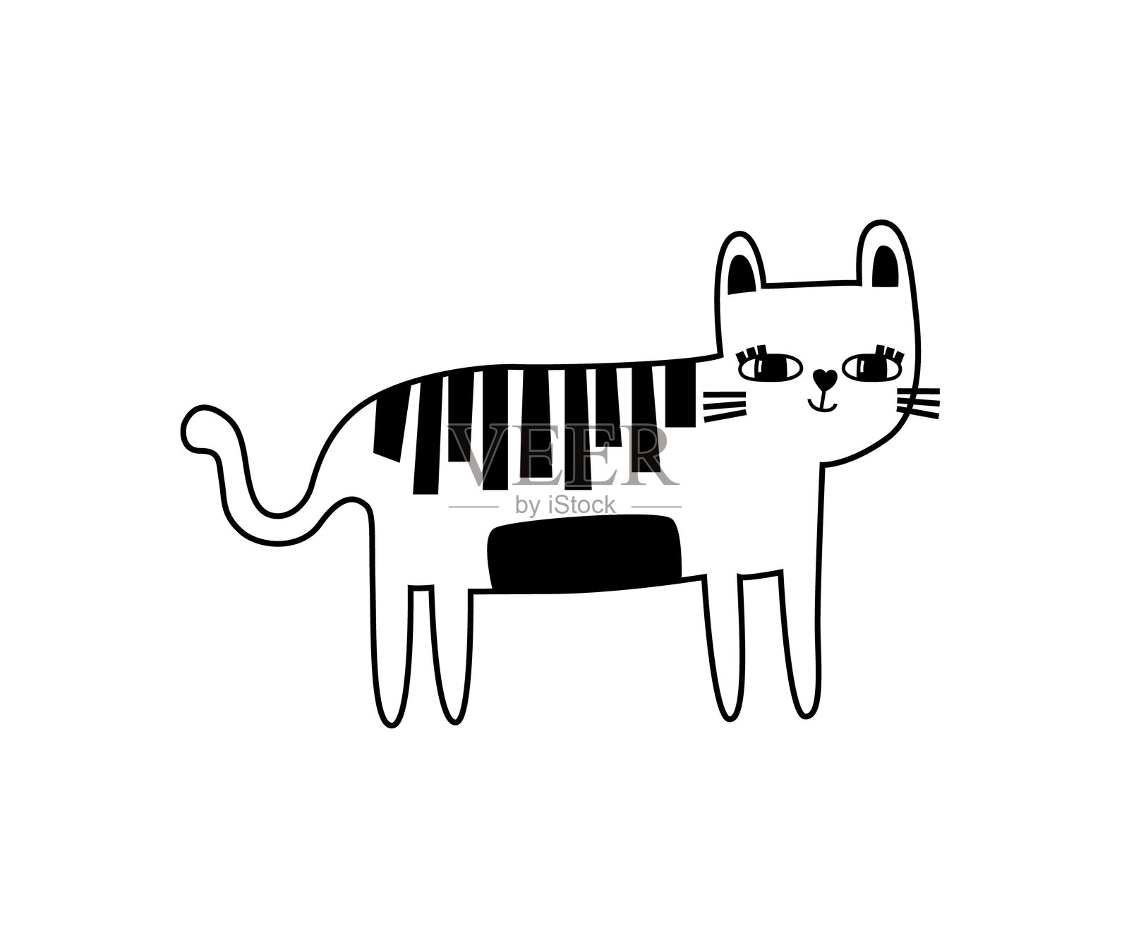 萨凡纳动物。野生动物。手绘插图。非洲插画图片素材