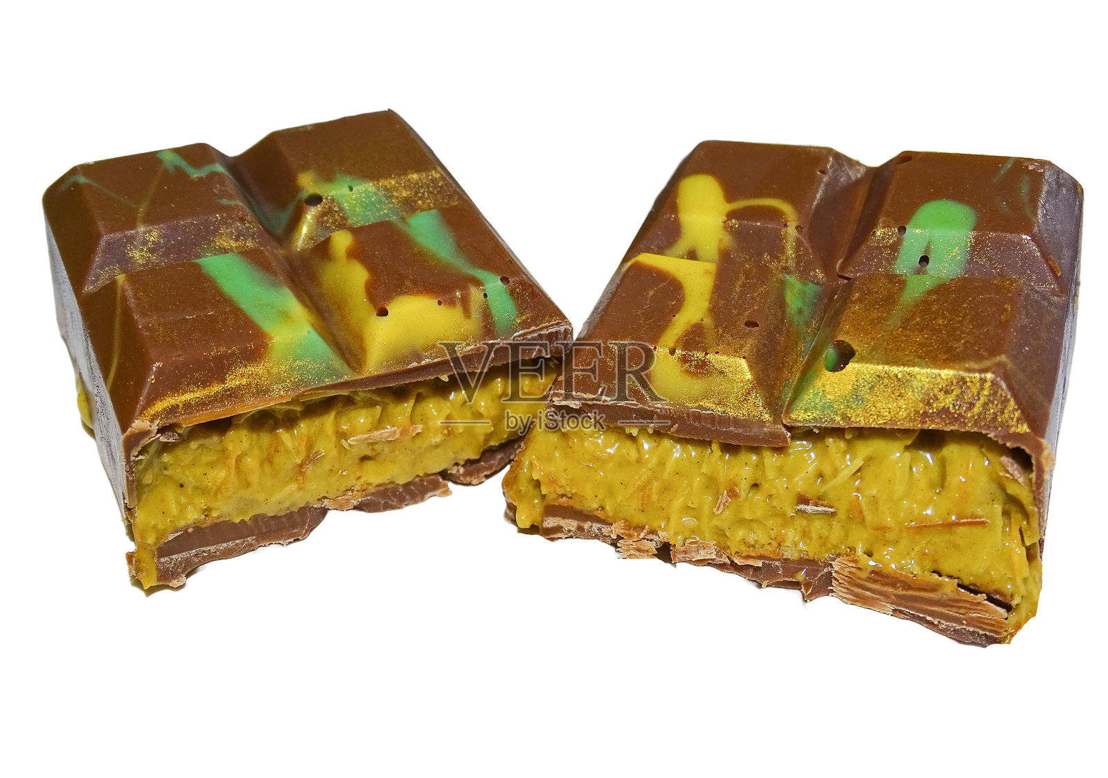 迪拜巧克力，背景为白色照片摄影图片