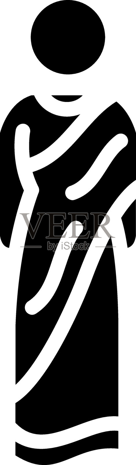 纱丽图标风格插画图片素材