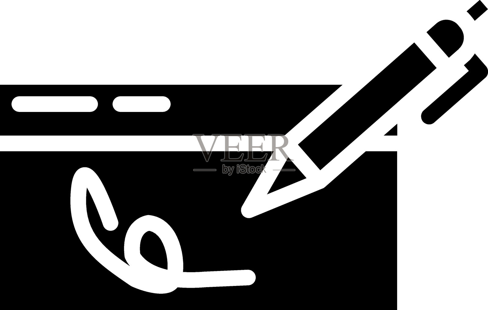 支票簿图标风格插画图片素材