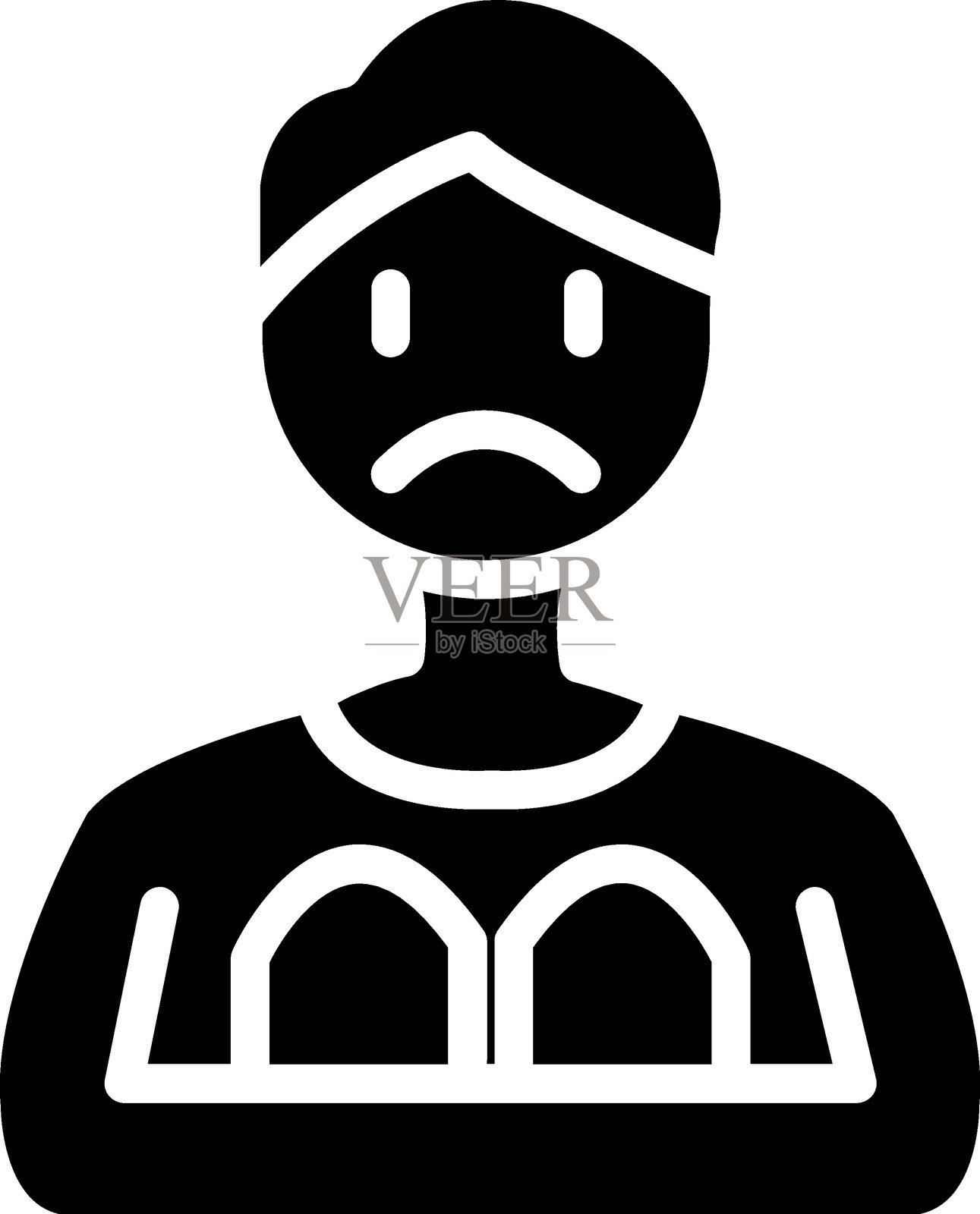 孤独图标风格插画图片素材