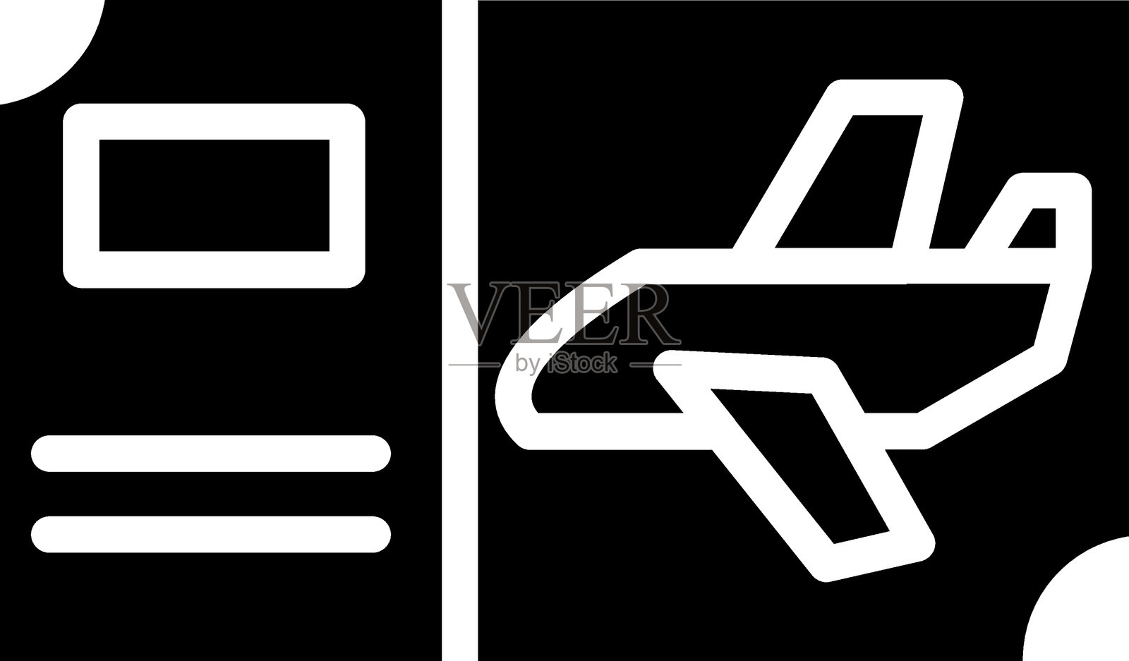 飞机票图标风格插画图片素材