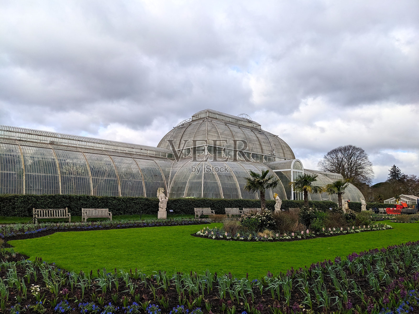 皇家植物园的棕榈温室外观照片摄影图片