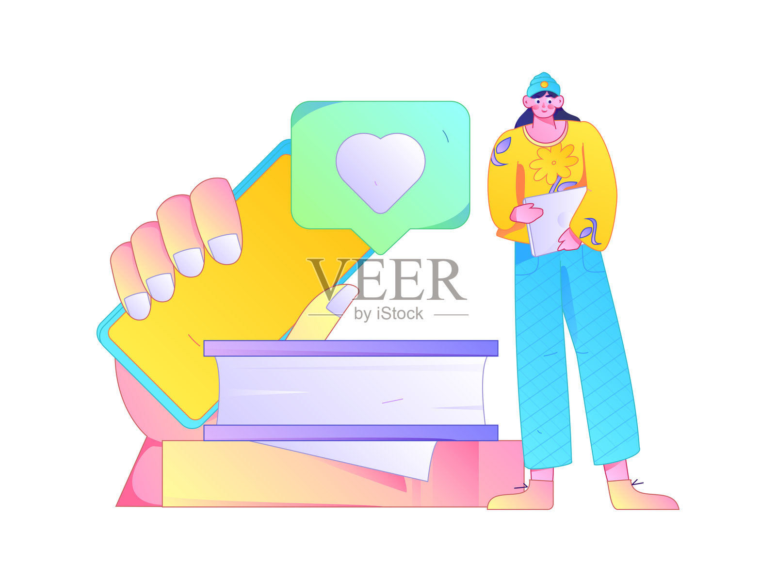 入住角色扁平矢量概念操作手绘插图插画图片素材