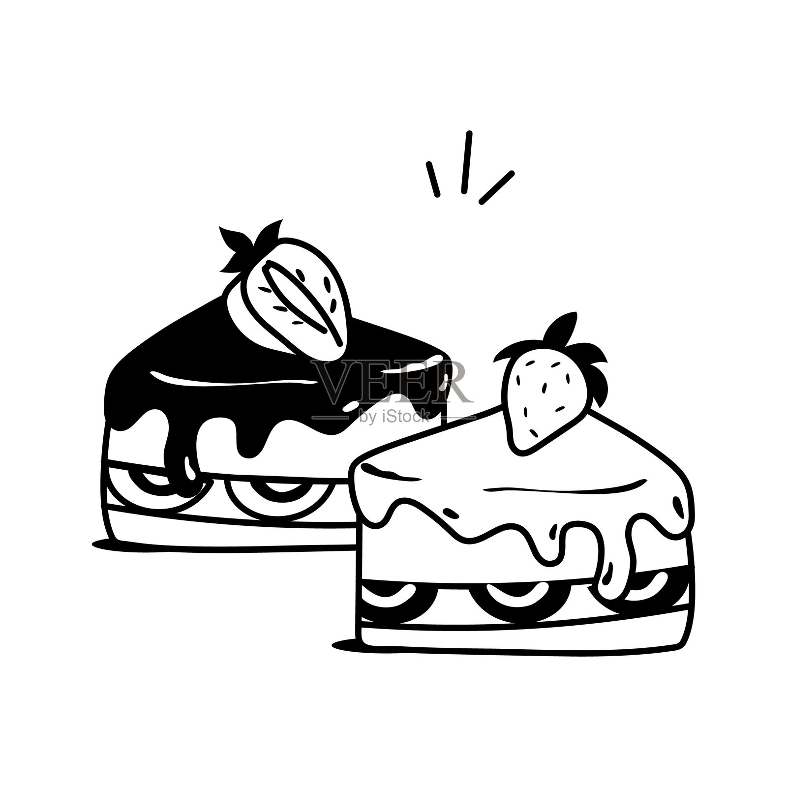 蛋糕切片插画图片素材