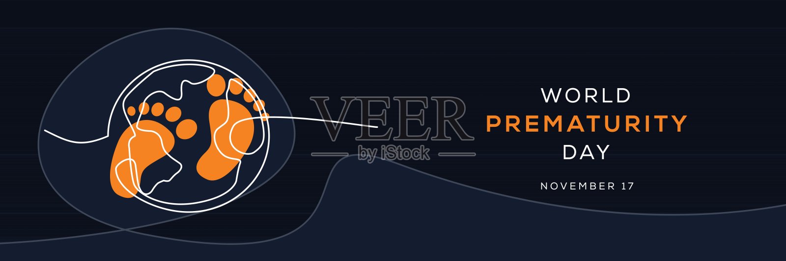 世界早产儿日。插画图片素材