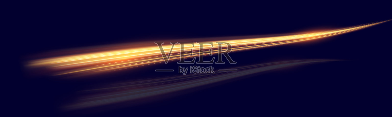 金色光波速度线：闪耀的金色设计元素，带有波浪状的亮条纹。插画图片素材