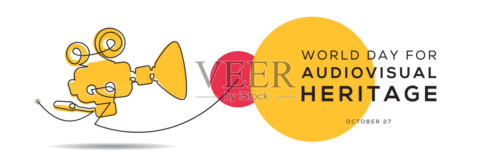 世界视听遗产日。插画图片素材