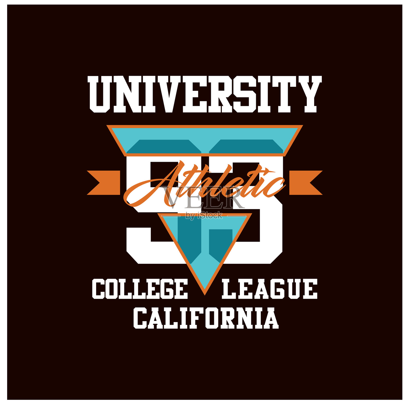 复古设计大学，T恤、贴纸、墙面壁画的排版设计，矢量插图插画图片素材