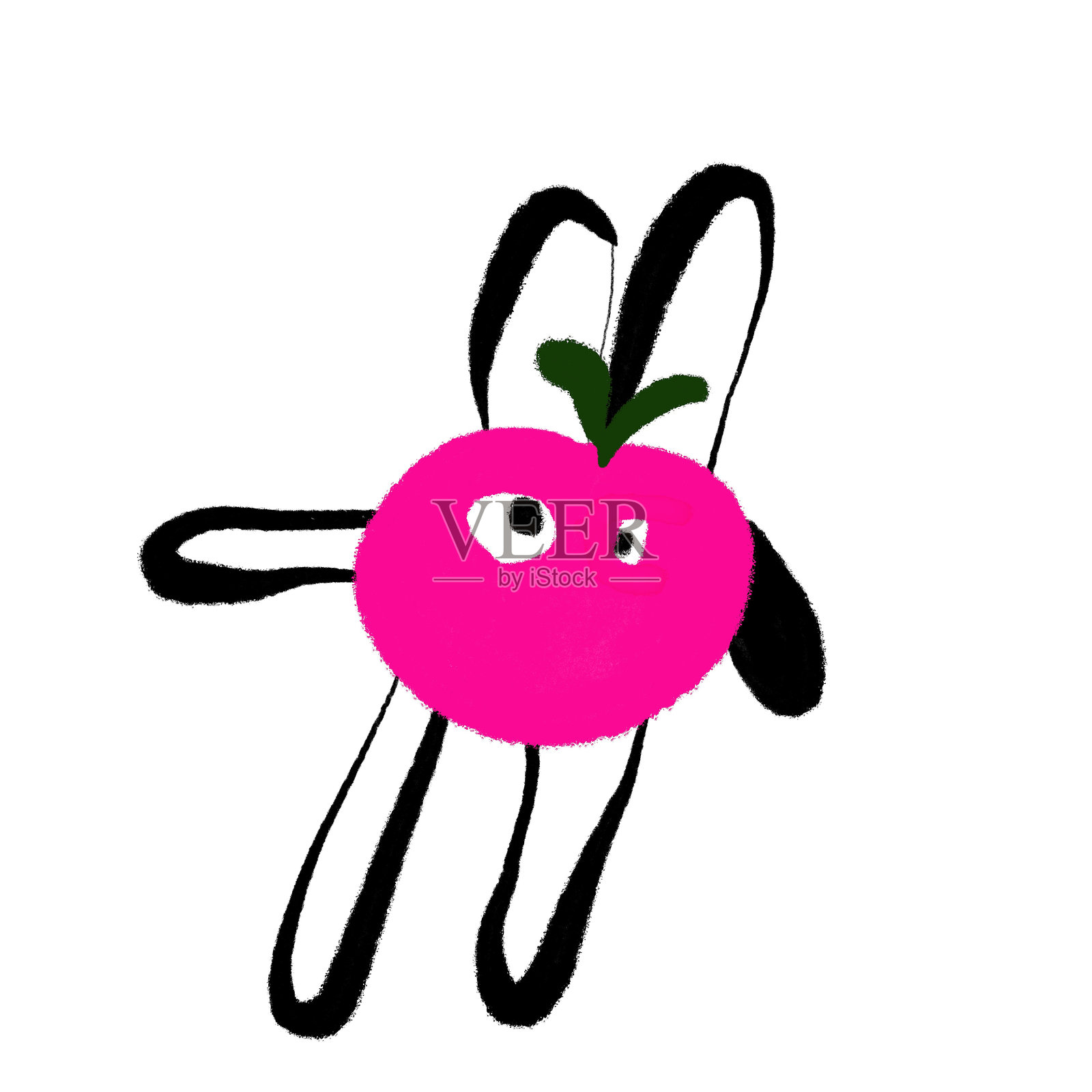 粉色水果兔子 - 极简插图照片摄影图片